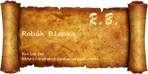 Rebák Bianka névjegykártya